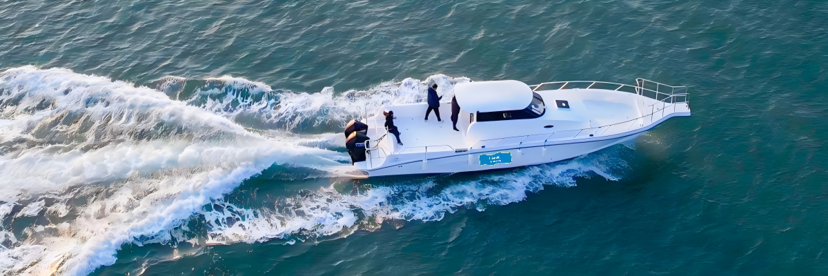 fishing boat 45ft The vessel in action during a passenger tour operation