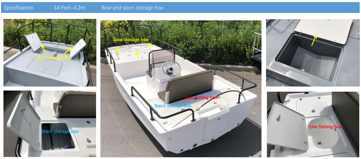 Small fiberglass boat with console