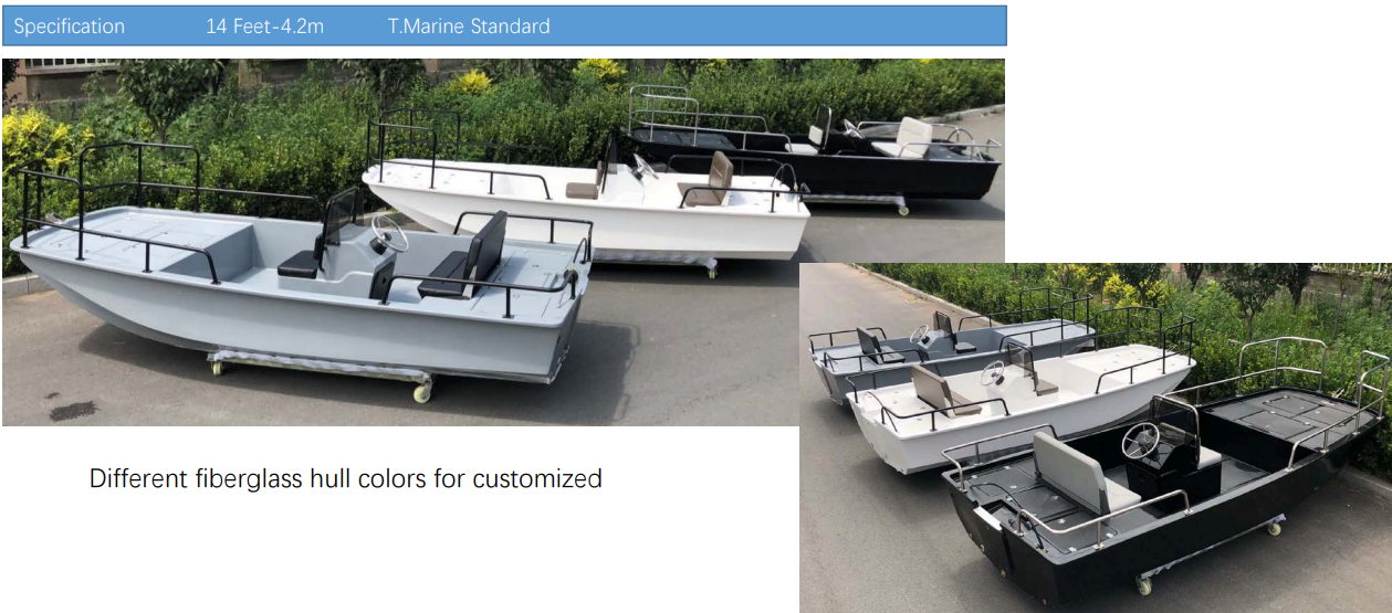 4.2 meter fiberglass fishing boat