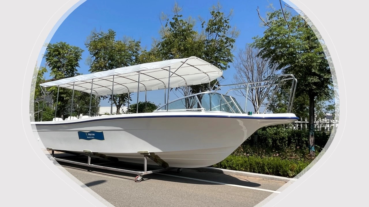 fishing boat with canopy