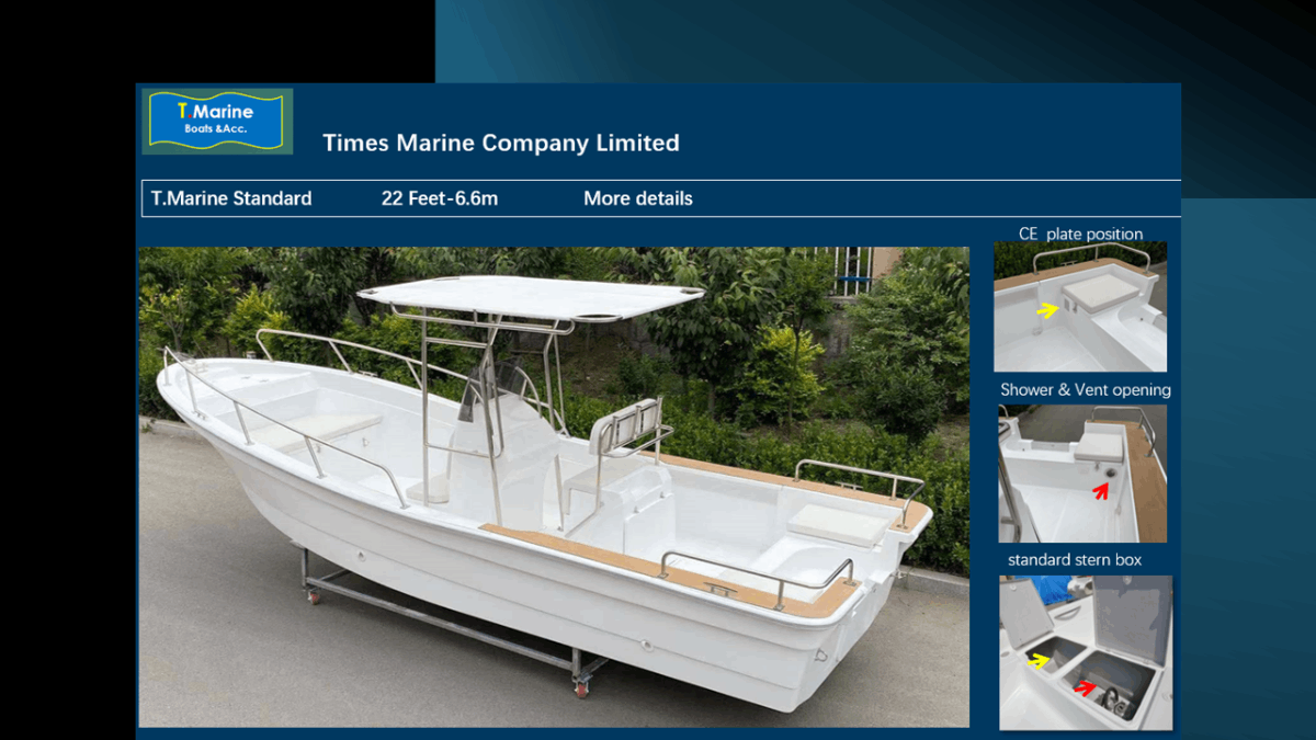 22 foot fiberglass hull panga boat