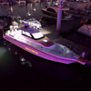 heavy duty offshore fishing boat cruising on ocean waves