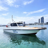 spacious enclosed cabin interior of 48ft aluminum fishing yacht with seating and sleeping quarters for 12 passengers