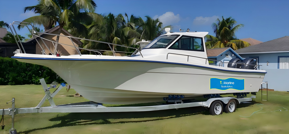 เรือประมงไฟเบอร์กลาส Times Marine พร้อมห้องโดยสาร